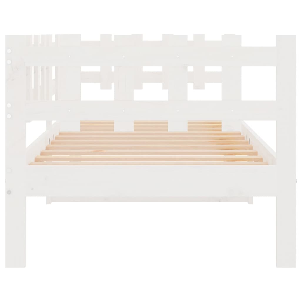 Daybed without Mattress White 90 x 190 cm Solid Pine Wood