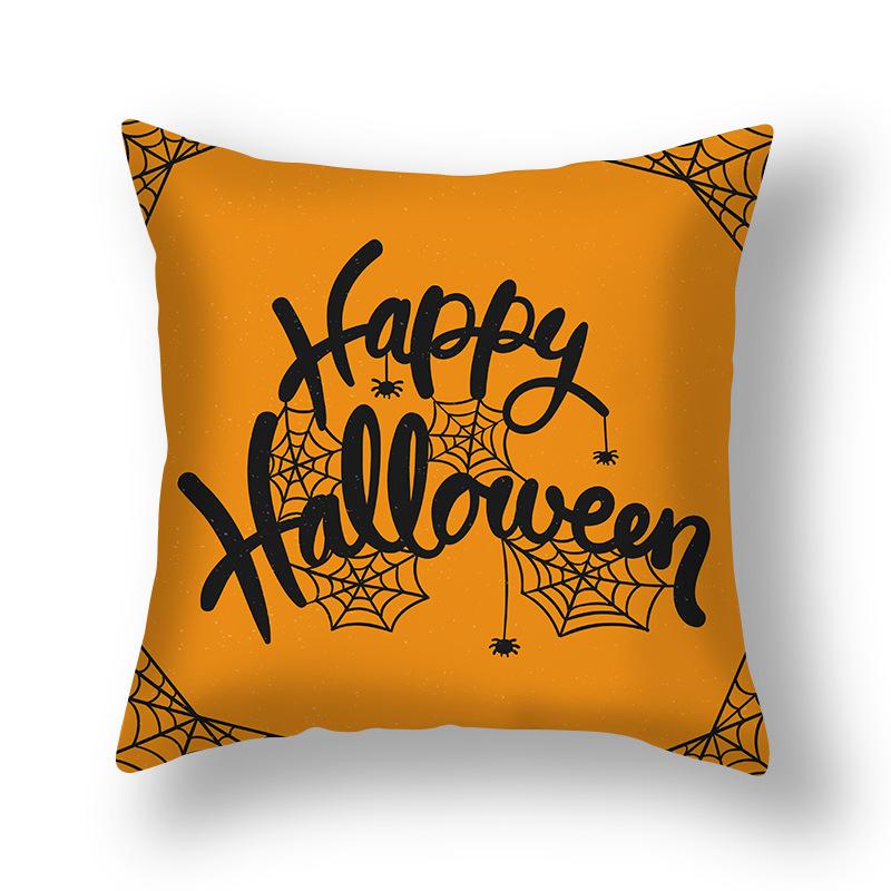 Bat Pumpkin Pillow Case Sofa Scary Happy Halloween Decorations for Home 2023 Horror Haunted House Cat Cushion Cover Pillowcase