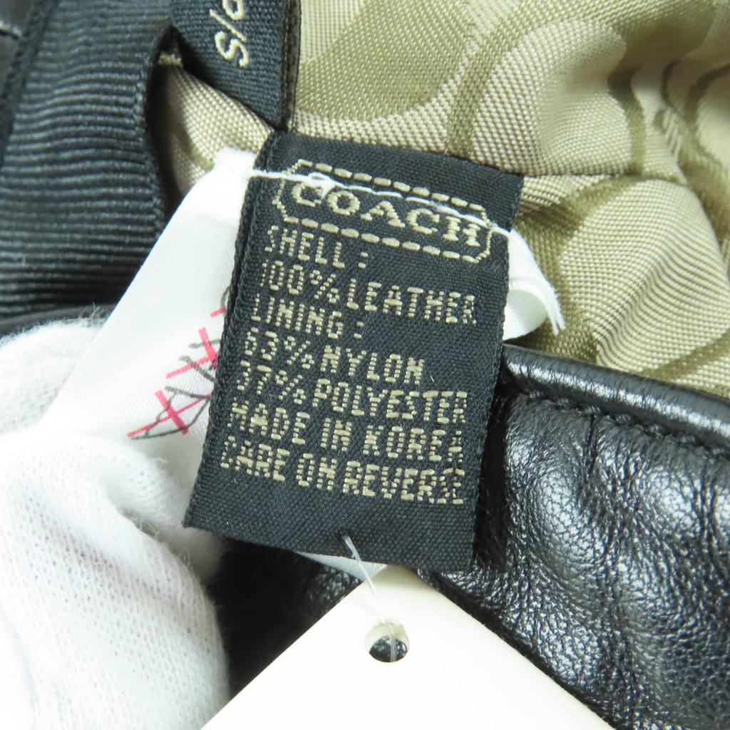 Tolle COACH Mütze schwarzes Lammleder Damen Gebraucht