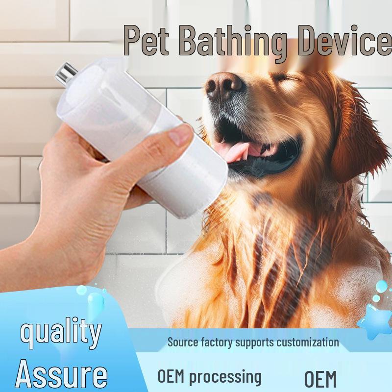 Automatic Foam Pet Bath Sprayer & Pressurized Shower Head for Dog Grooming White Single Unit