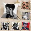 Coole Kung Fu Jackie Chan Kissenhülle Baumwoll-Leinen-Stoff Quadratisch Reißverschluss Kissenbezug Heimdekoration Wohnzimmer