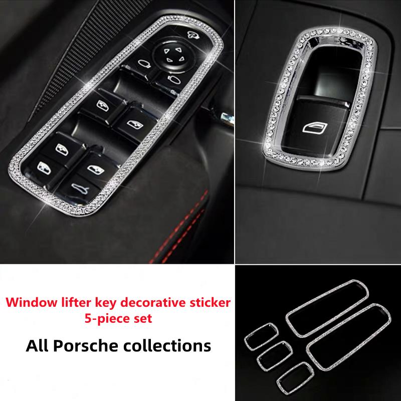 For Porsche Panamera Macan Cayman Taycan Cayenne911 918 718Air Vent Knob Diamond Decoration Crystal Interior Sticker Accessories