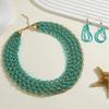 Handmade Rice Beads Necklace Earrings for Women Bohemian Retro Jewelry Accessories