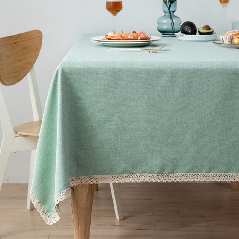 Rectangle Tablecloth Cotton Linen Square Waterproof Table Cloth Oil-Proof Table Cover For Home Kitchen Garden Restaurant Decor