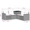5 Piece Sofa Set Black Poly Rattan and Steel