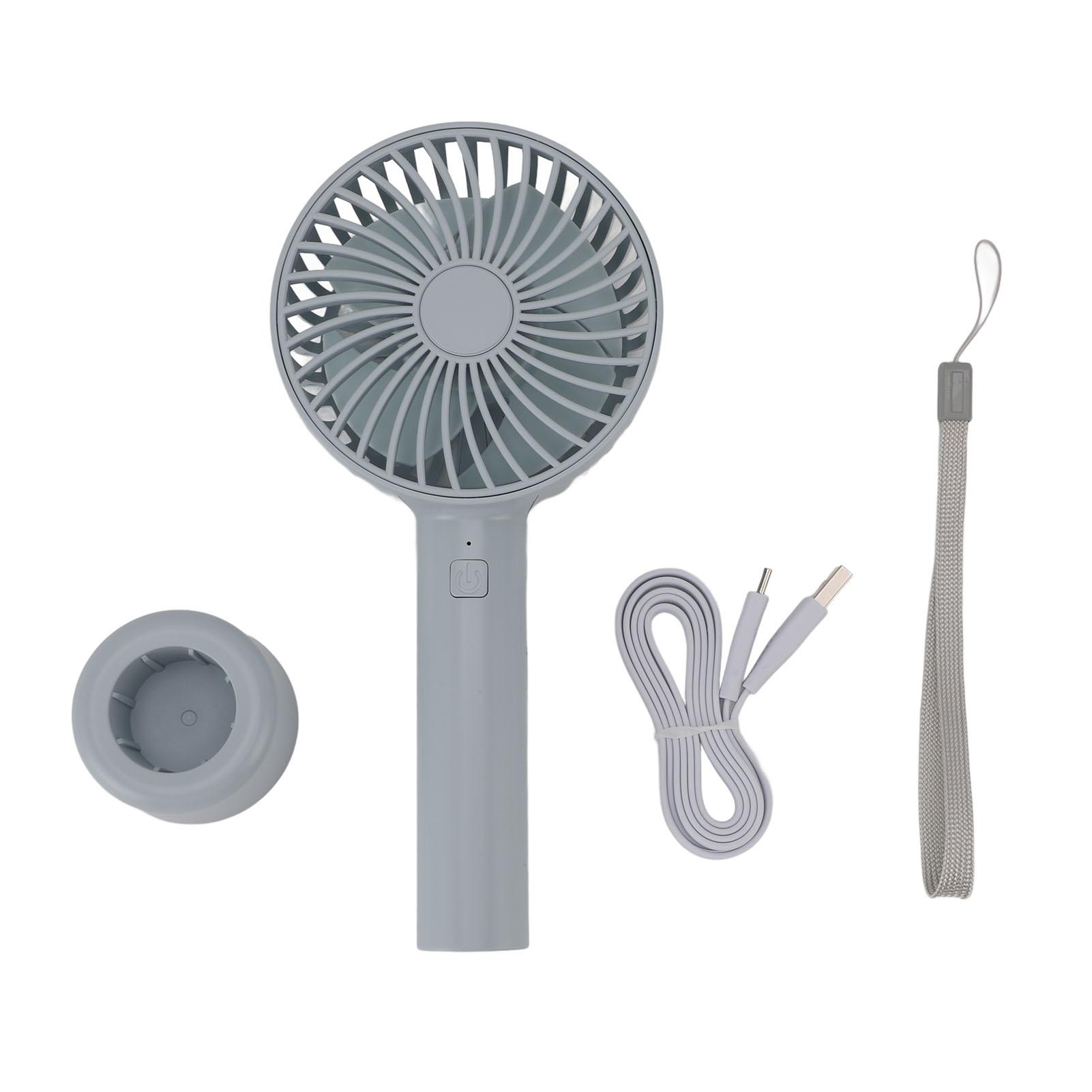 

Ручной вентилятор Тихий Долговечный Работающий Перезаряжаемый 3 скорости Портативный вентилятор со шнурком Основа для синий