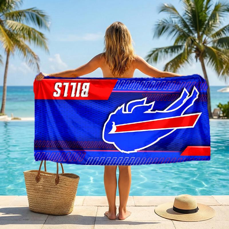 Bills Team Fashion Beach Towel: Ideal for Summer Adventures Soft, Absorbent and Quick Drying Suitable for Swimming and Bathing