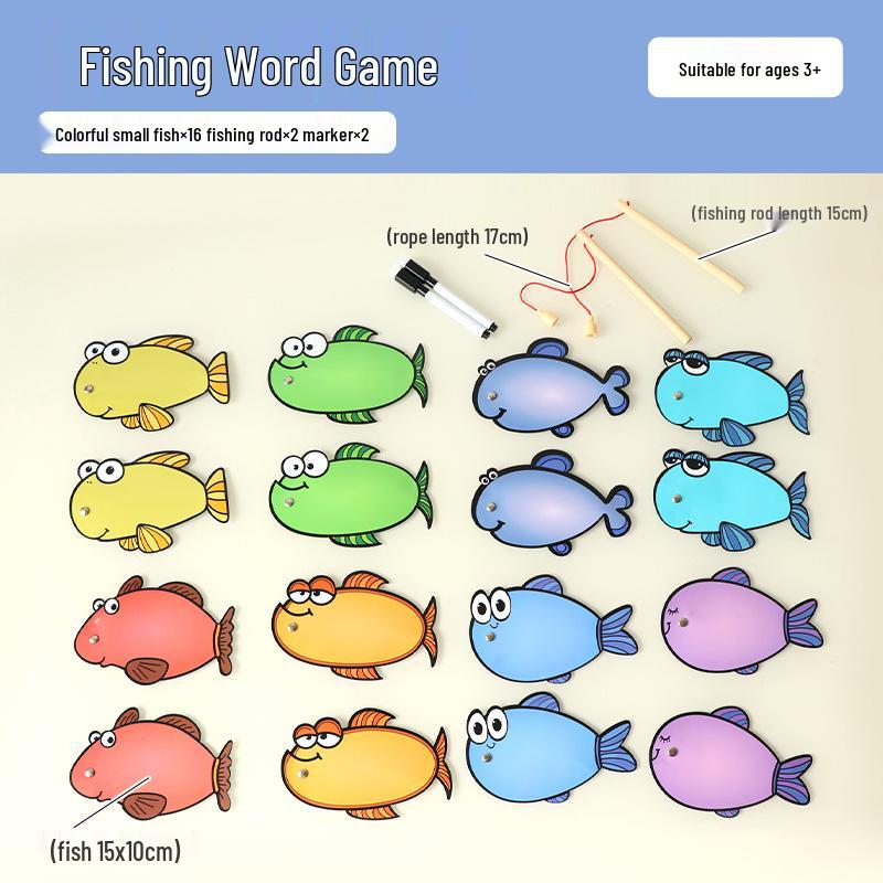 

Магнитная игрушечная удочка с карточками для записи английских слов для детской грамотности и использования в классе Standard