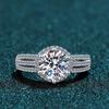 3 Karat Diamant-Moissanit-Ring für Damen, 925er Sterlingsilber, Verlobung, Hochzeit, Party, Luxusringe mit Zertifikat