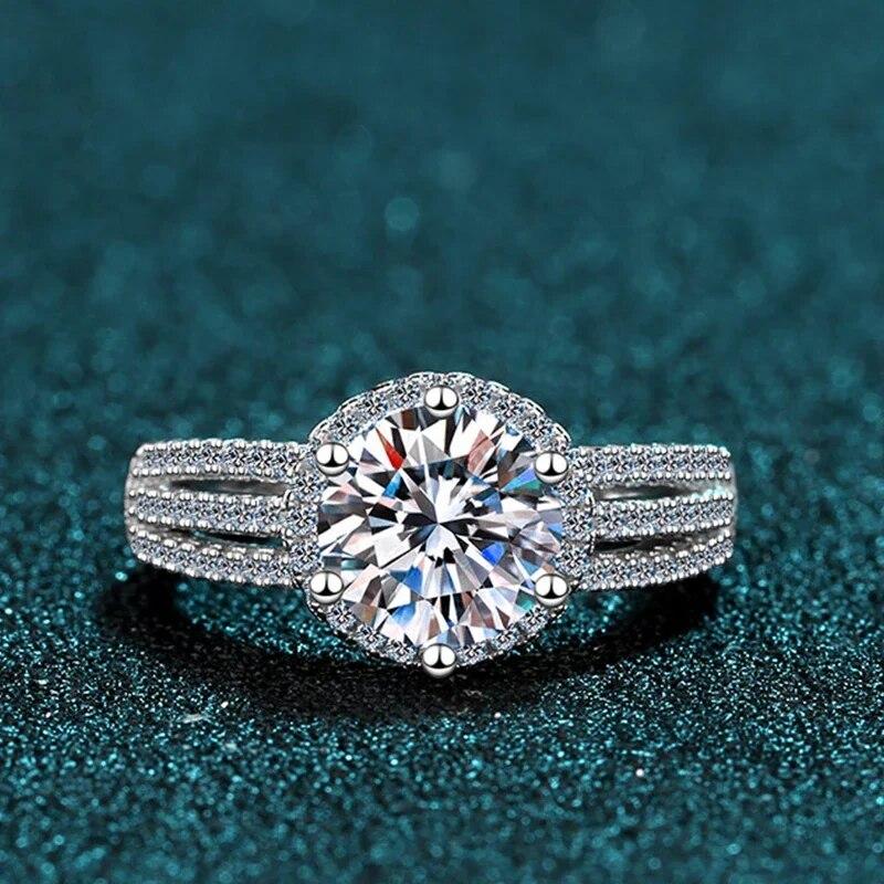 3ct Diamond Moissanite Ring for Women 925 Sterling Silver Band Engagement Wedding Party Luxury Rings with Certificate
