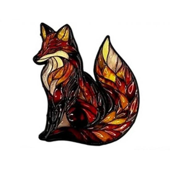 Wildlife Enamel Brooch Cute Animal Lapel Pin Colorful Hummingbird Fox Wolf Brooch Pin for Women Men Scarves Hats T-Shirts