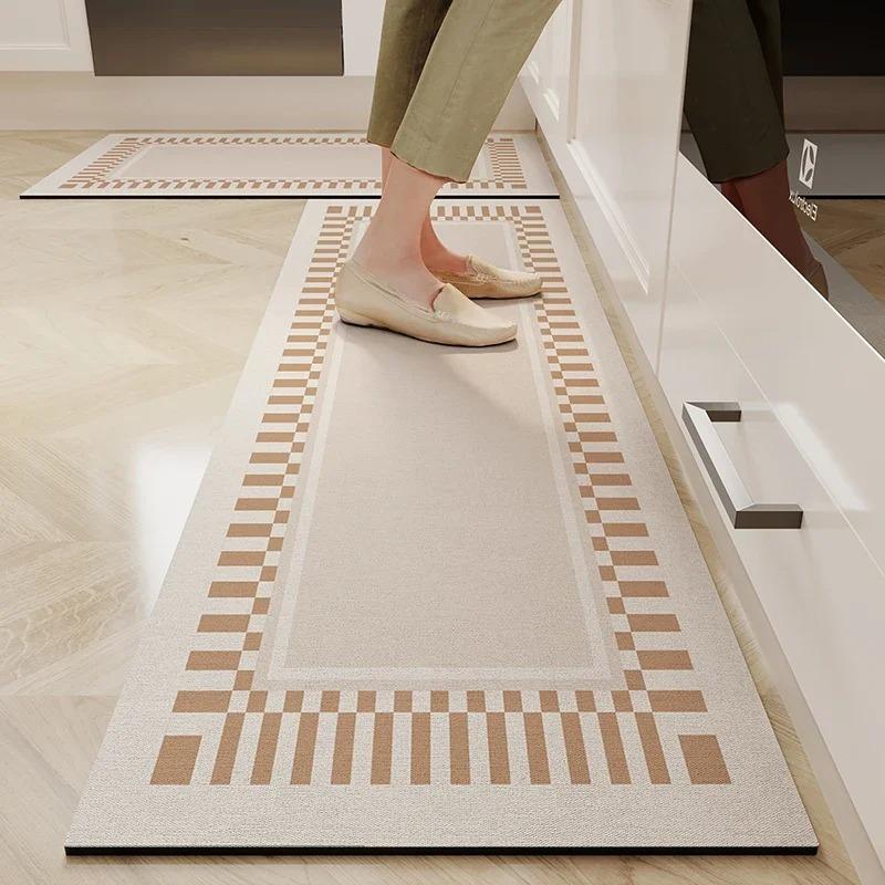 Carpet for Kitchen Waterproof Oil-proof Non-slip Floor Mat Pvc Leather Rug Japanese Style Decoration Rugs Long Strip Foot Mats