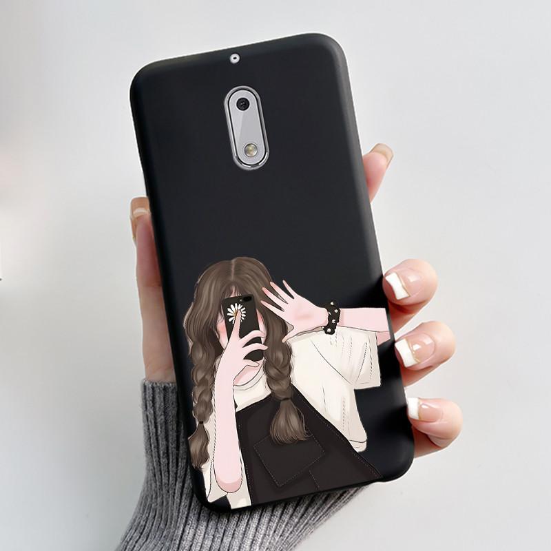 Soft TPU Case For Nokia 6 6.1 Plus Nokia6 Phone Case Luxury Cute Love Rabbit Funny Cartoon Black Silicone Shockproof Back Cover