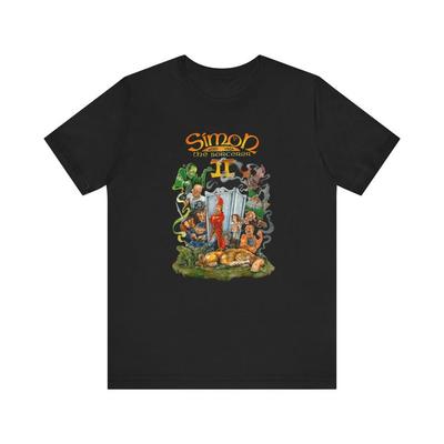 230 Gsm 100% Algodão Simon The Sorcerer Arte de Capa Estilo Retrô PC Anos 90 Camiseta Jersey Unissex de Manga Curta Nostálgica Ótimo Presente Para Gamers e Colecionadores