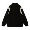 Autumn Men's Stand Collar Long Sleeve Color Block Zipper Loose Cardigan Sweater