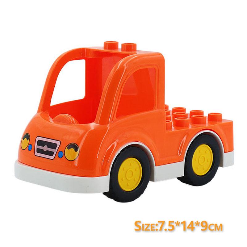 Trailer Car Motorcycle Boat Big Building Blocks Collocation Vehicle Accessory Kid DIY Toys Compatible With Duploed Set Gift