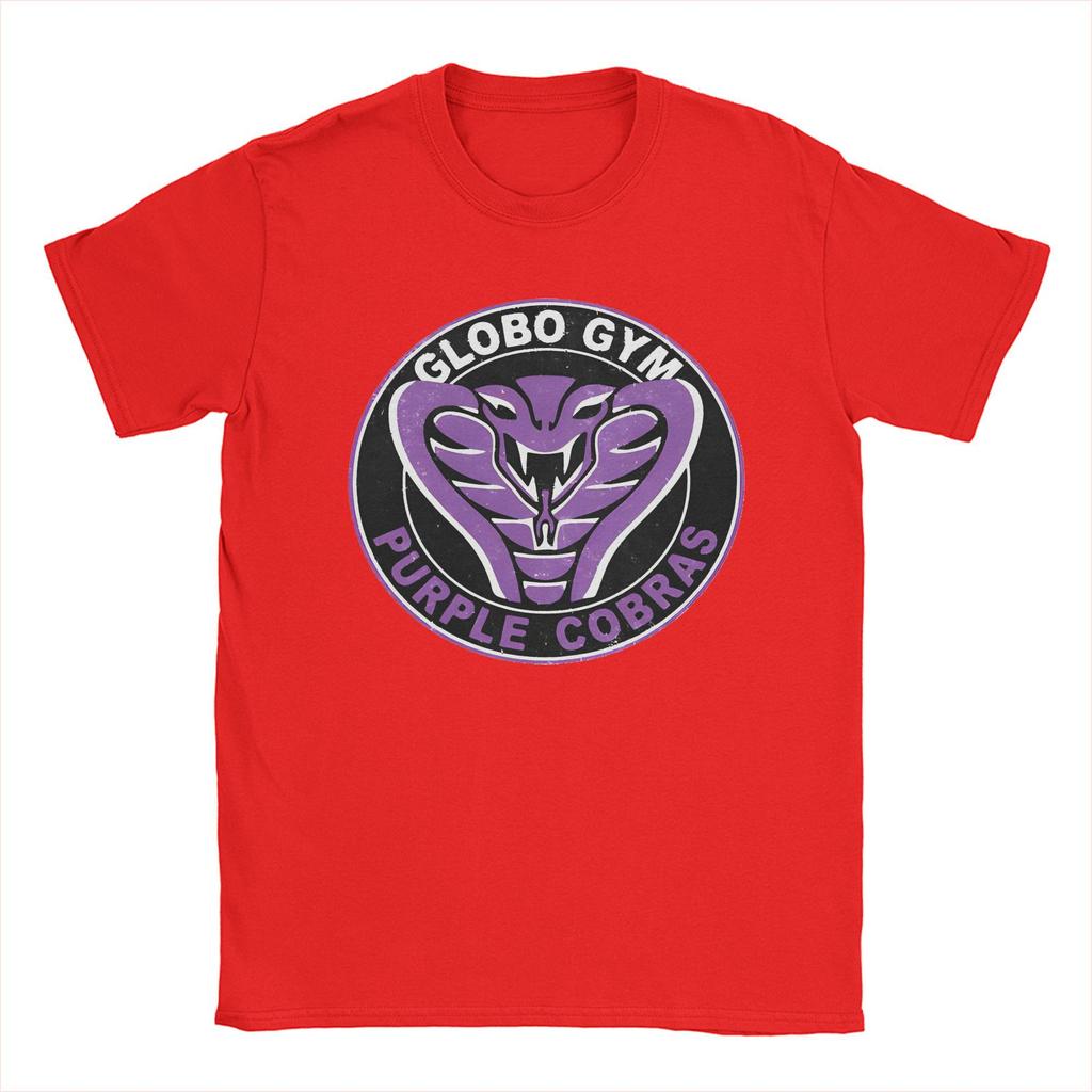 Funny Globo Gym Purple Cobras Vintage Logo T-Shirts for Men O Neck Cotton T Shirts Dodgeball Movie Short Sleeve Tee New Merch
