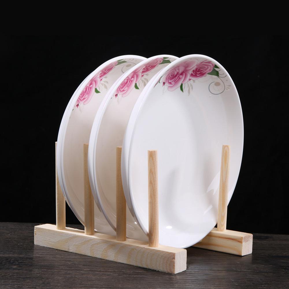 Kitchen Tableware Drying Rack Bamboo Wood Stand Holder Detachable Space Saving Multifunction Drain Dish Plate Bowl Cup Pot Lid Book Organizer Storage