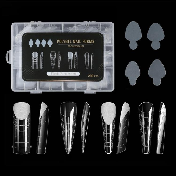 288 Pcs Nail Forms Set Nail Extension Molds Nail Forms Manicure Supplies