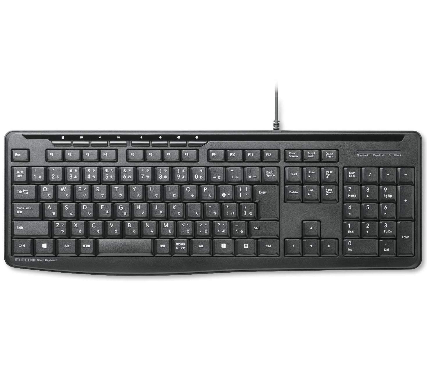 

ELECOM Keyboard Wired Membrane Full Keyboard Quiet Includes Dedicated Key Black [Authentic Design] Multi-Function TK-FCM090SBK чорний