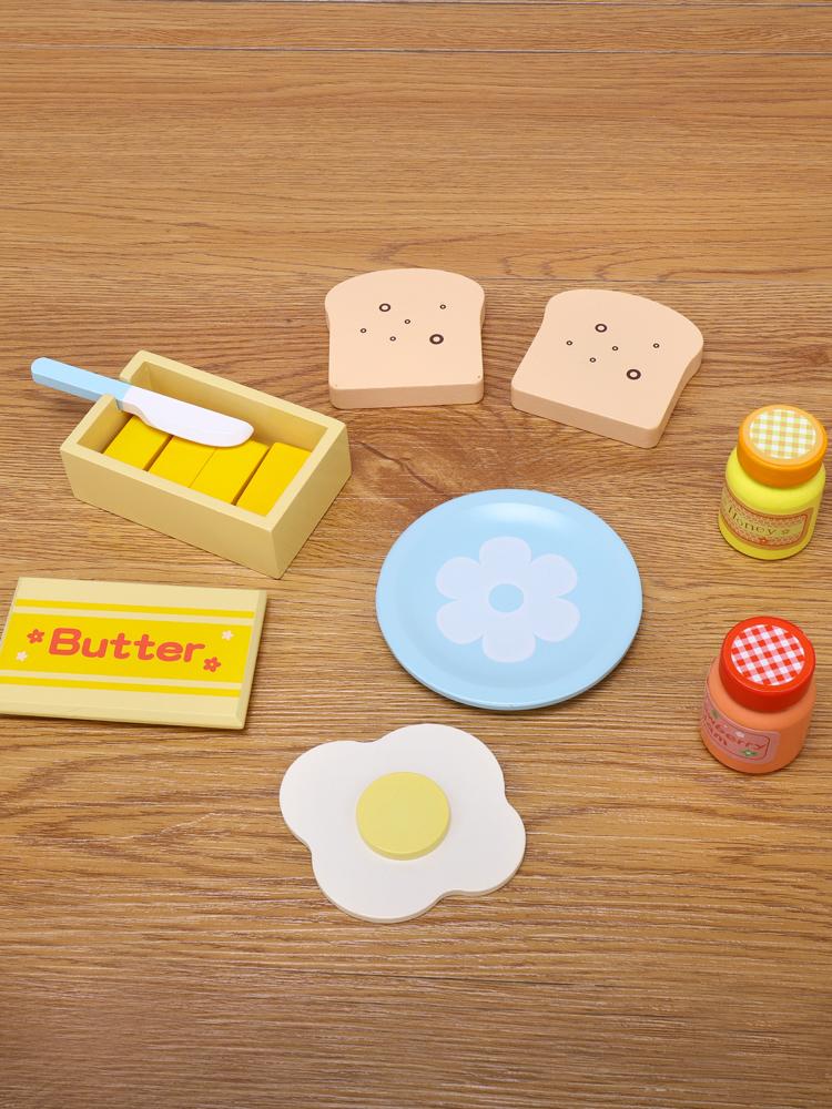 Wooden Kitchen Pretend Play Toy Simulation Wooden Toaster Machine Baby Early Learning Educational Toys