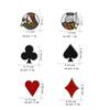 Playing Card Metal Brooch Hearts and Spades Alloy Badge Poker Character Head Brooch