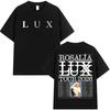 ROSALÍA 2026 TOUR Lux Álbum ROSALIA Camiseta para Homens Mulheres Hiphop Streetwear Tops Oversized Camiseta 100% Algodão