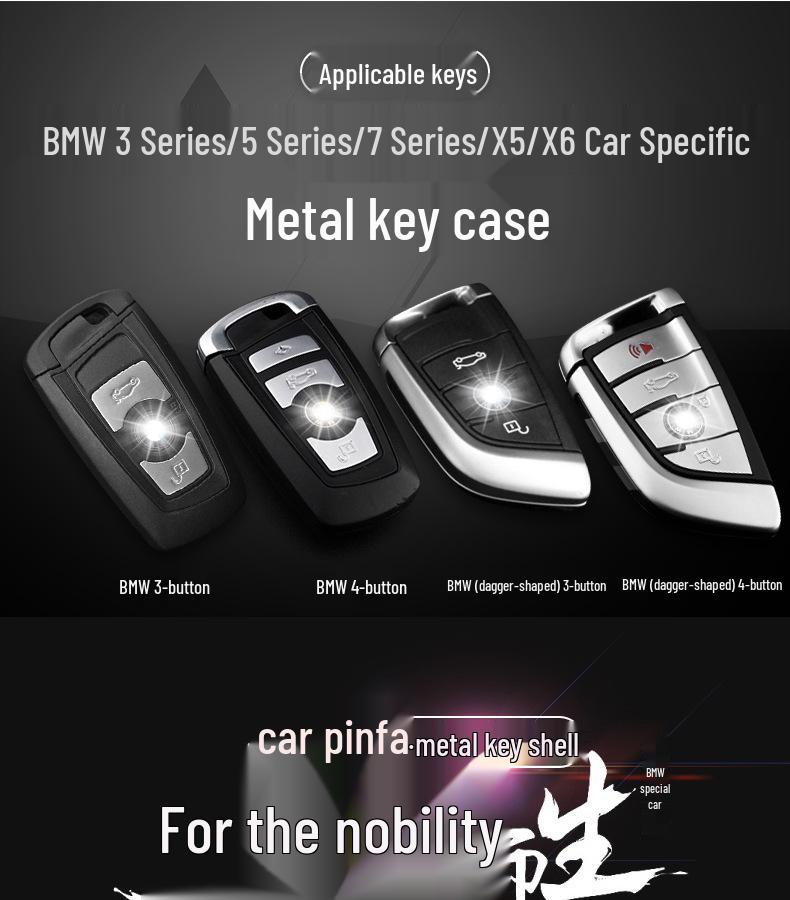 Key Fob Cover for BMW 5 Series 525li, 2 Series, 3 Series 320li, 7 Series, X3 X4 - Compatible with Modifications