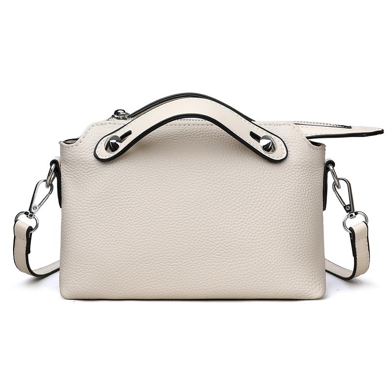 Modische einfarbige Damen-Schultertasche aus echtem Leder, Crossbody-Tasche, Luxus-Rindsleder, Damen-Handtaschen, Marken-Freizeit-Tote Sac A Main