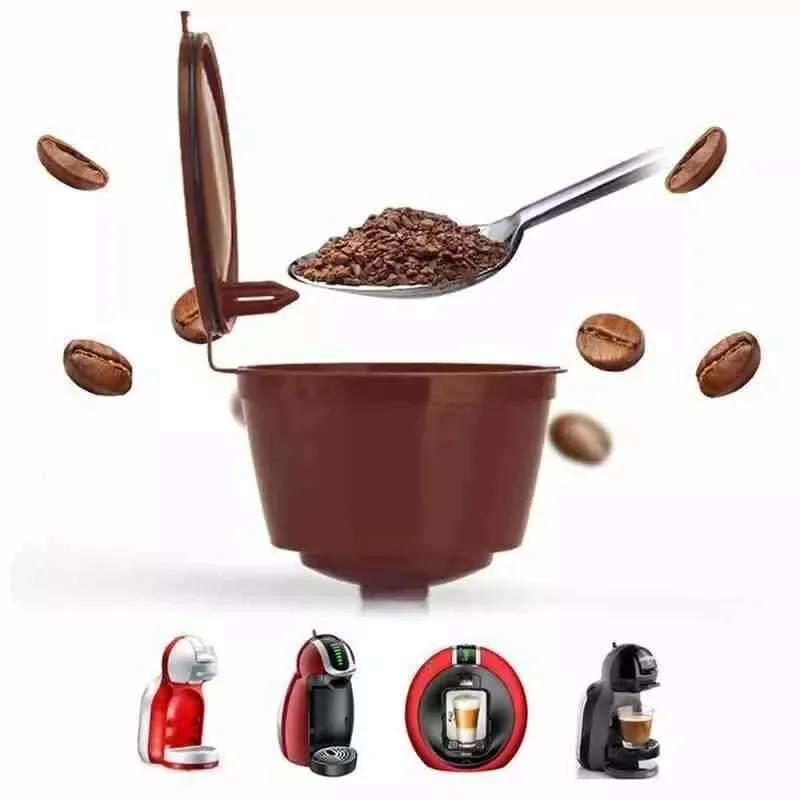 6Pcs Fit Dolce Gusto Coffee Capsule Reusable Coffee Pod For Nescafe Dolce Gusto With Spoon Brush Kitchen Accessories
