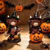 Durable Resin Statue Highland Cow Figurine, Halloween Witch Pumpkin Skull Statue, Scottish Decor Ornament for Calf Lovers, Shelf, Tiered Tray, Mantel,