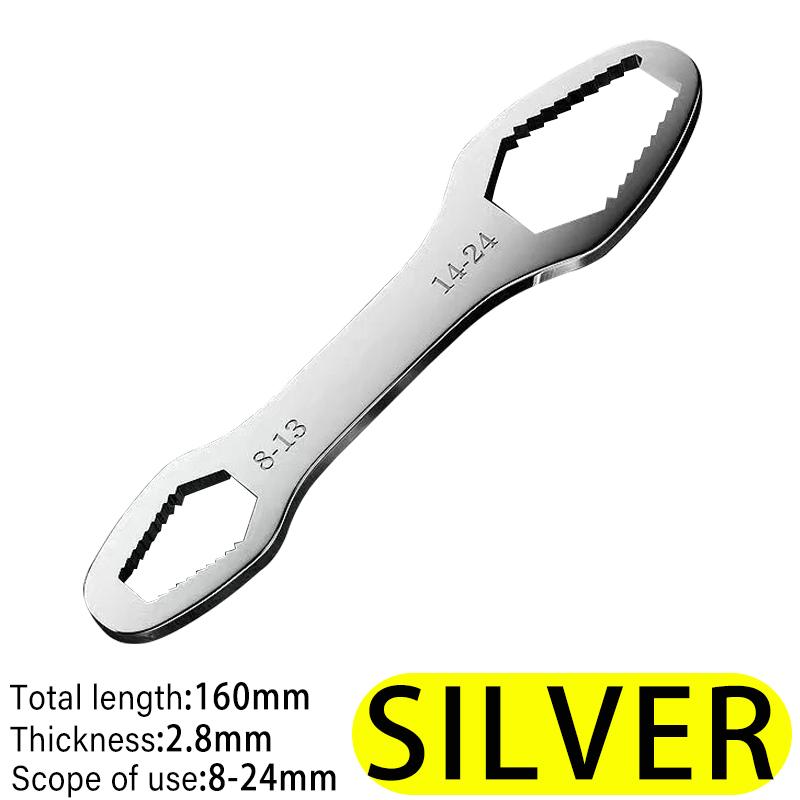Self-tightening Adjustable Glasses Wrenches 8-24mm Universal Wrench Board Double-head Spanner Hand Tools for Factory