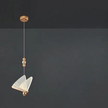 Nordic Duplex Luxury Living Room Background Wall Creative Decoration Rotating Staircase Butterfly Attic Hollow Chandelier