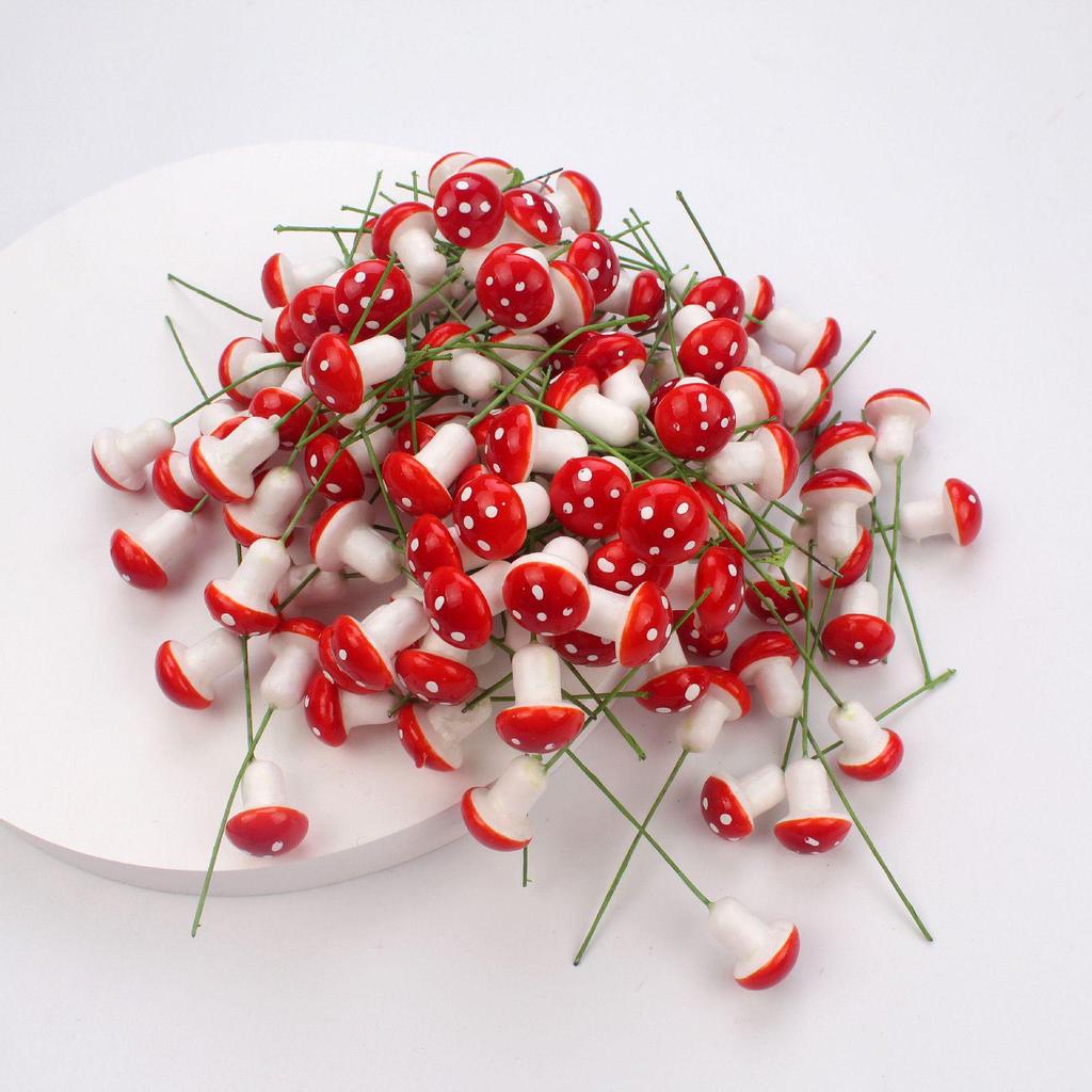 Colorful Mini Foam Mushrooms for DIY Micro Landscapes and Succulent Bonsai