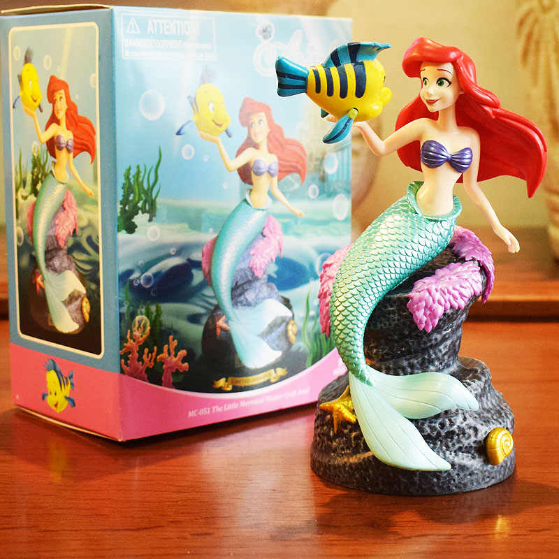 Ariel anime figure Character Peripherals Little Mermaid Sitting Statue Fish Tank model dolls Ornaments Decoration Birthd