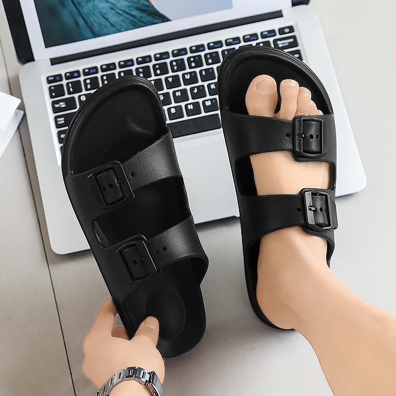 Summer Men Women Slipper Outdoor Beach Sandals EVA Platform Flip Flops For House Slides Buckle Soft Thick Sole Sandals