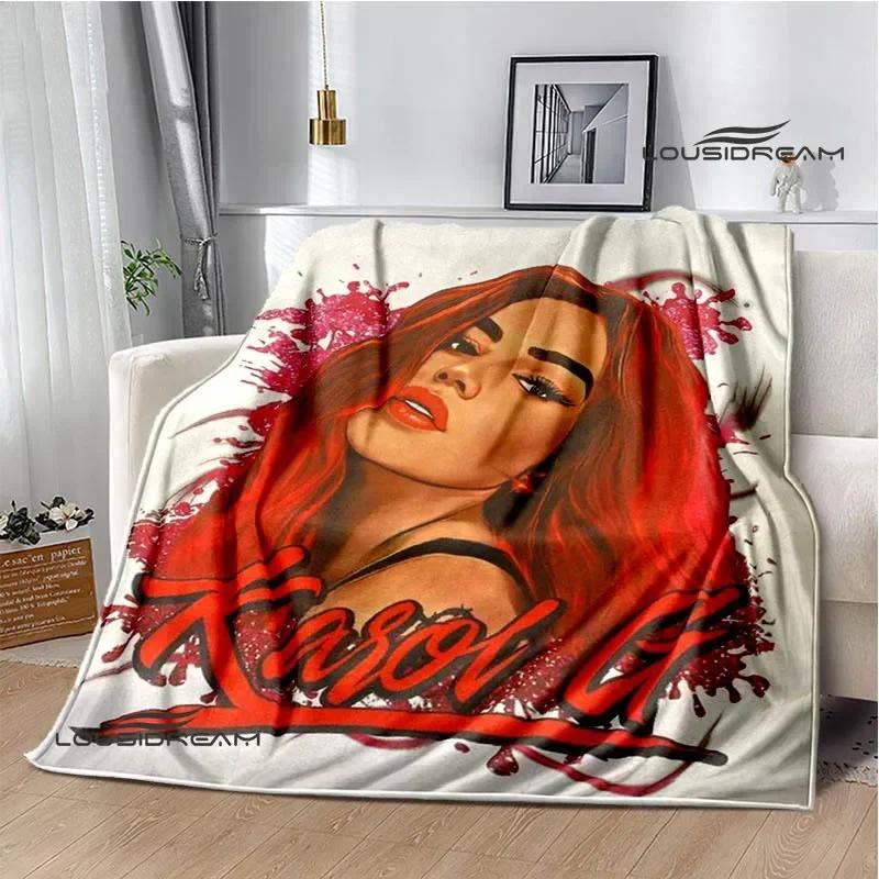Karol G Fashion Printed Blankets Picnic Blanket Flannel Warm Blanket Soft Cozy Blanket Travel Blankets Bed Linings Birthday Gift