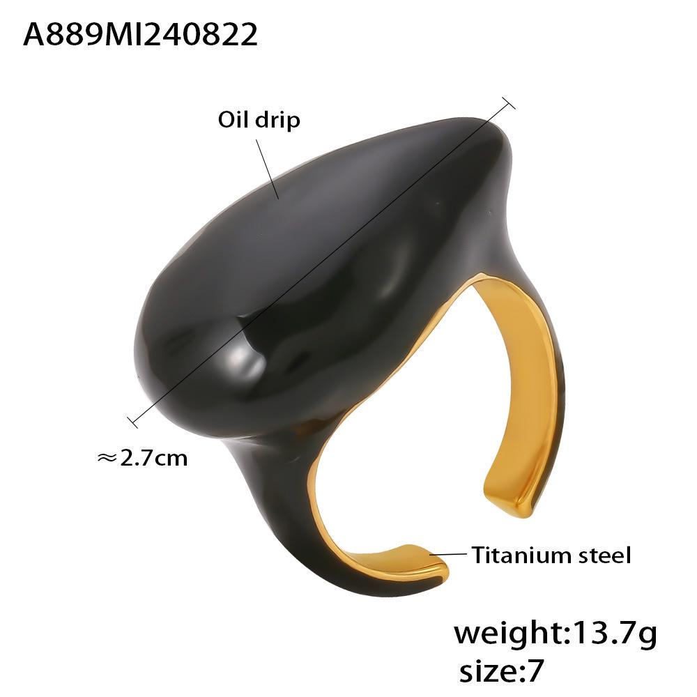 

Титановое кольцо с открытой каплей воды с позолотой 18 карат Size 7