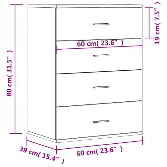 VidaXL Buffets 2 Pcs Sonoma Oak 60x39x80 Cm Engineered Wood, Storage Cabinet, Entryway Furniture, Accent Furniture 3276625