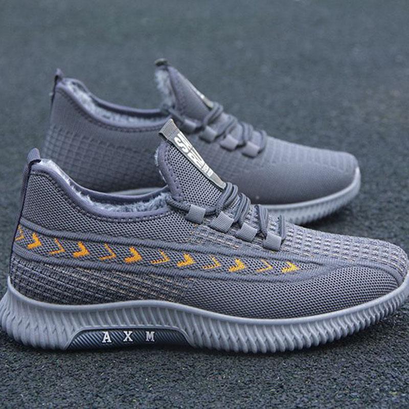 Baumwollschuhe Herren Plüsch Verdickt Warm Herren Rutschfest Weiche Sohlen Leicht Herbst und Winter Sportliche Freizeitschuhe Winter