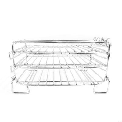 B46E Air Fryers Rack Stainless Steel Multilayers Dehydrator Rack Rack Air Fryers Tool Kitchen Accessories for DZ201/550