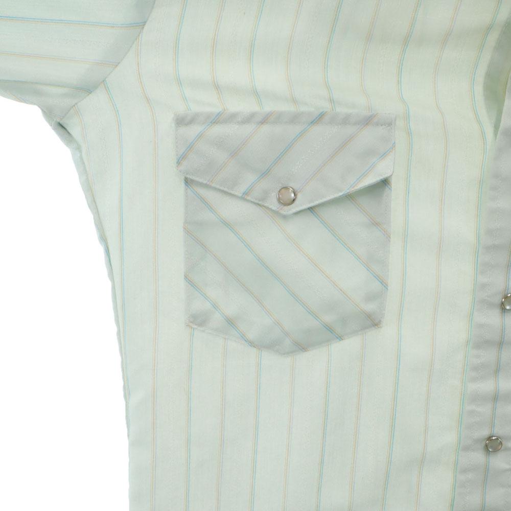 Silver Collection by KARMAN 70s Vintage Striped Pattern Long Sleeve Western Shirt Men's Used