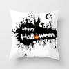 New Halloween Black and White Skull Pumpkin Printed Peach Leather Velvet Pillowcase Sofa Office Cushion Cover