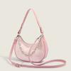 Underarm Bag for Women In Autumn Fashion Design Shoulder Bag Crossbody Small Square Bag Fairy Pink Crescent Bag Women