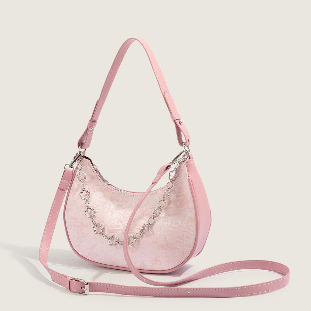 Underarm Bag for Women In Autumn Fashion Design Shoulder Bag Crossbody Small Square Bag Fairy Pink Crescent Bag Women