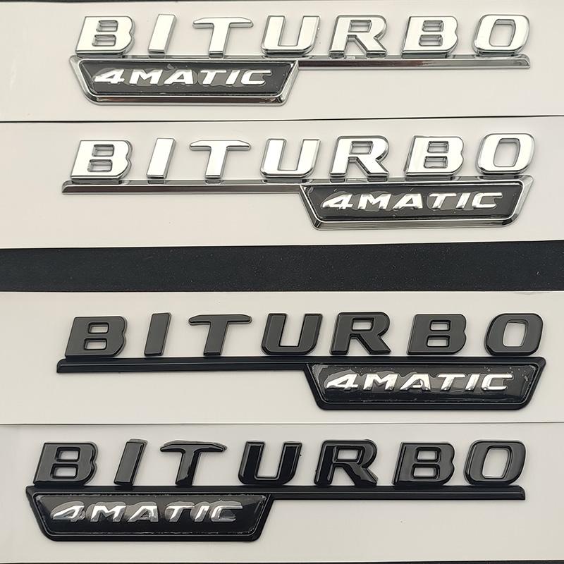 3D ABS Car Badge BITURBO 4MATIC Emblem Rear Trunk Letters Logo For C43 W205 W204 E43 W213 W212 GLE43 X253 GLC43 W167 Accessories
