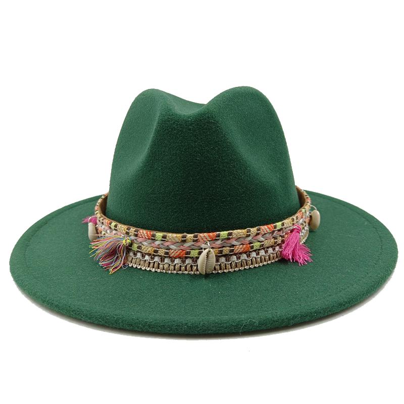 Fedora New 2023 Latest Monochrome Hat Gradient Fashion Blue Jazz Hat Fedora Double Sided Winter Hat