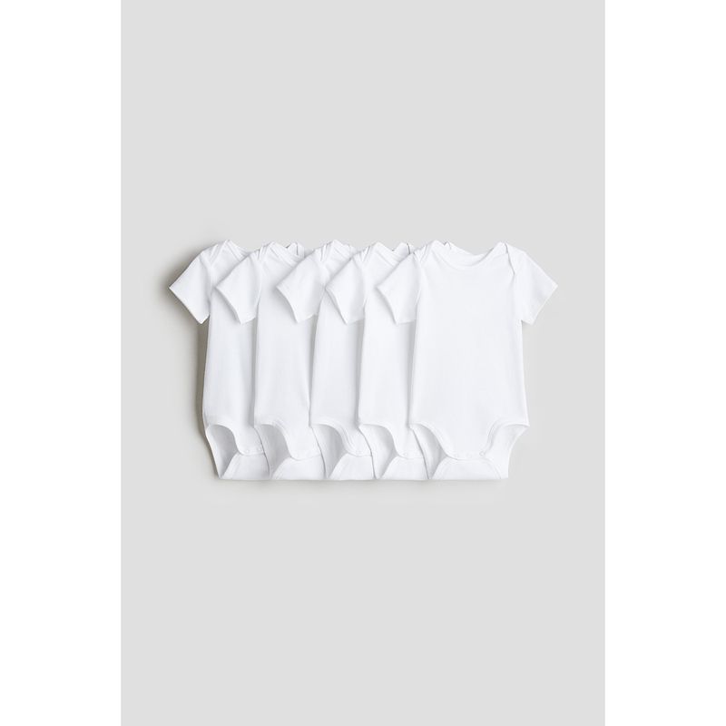 

HM Детская одежда Комбинезоны для малышки 5 штук 2025 Лето Тонкий Новый тип Детские Комбинезоны с коротким рукавом для выхода 1088033 White 73/48