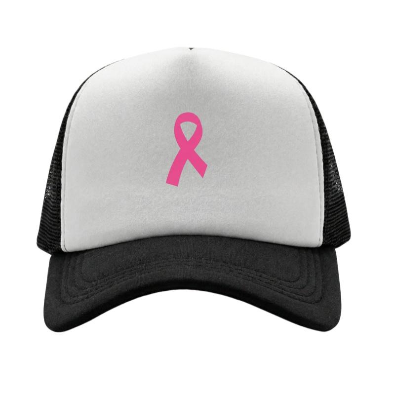 Pink Ribbon Printed Adjustable Baseball Cap Classic Snapback Dad Hat Breathable Mesh Hat Golf Fishing Outdoor Sun Cap
