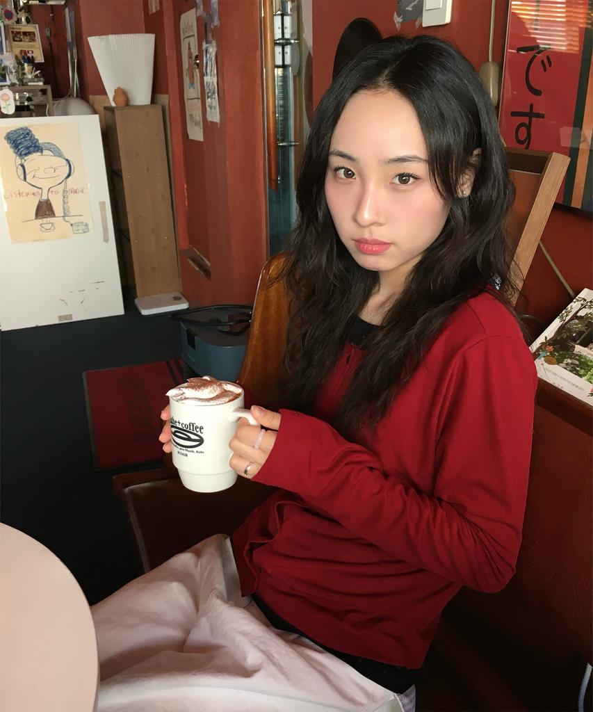 AWESOME STUDIO Layered Ribbed Cardigan T-Shirt Wine